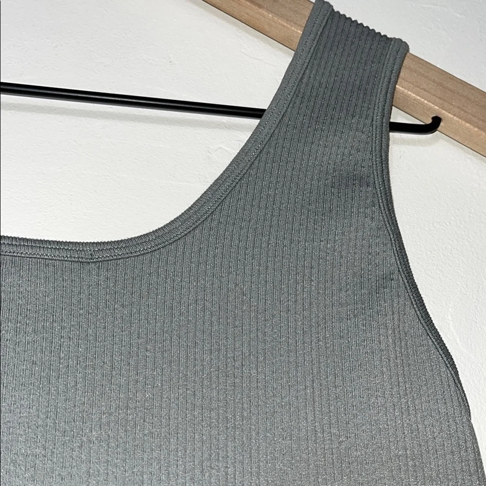 Gray Ribbed Jumpsuit - Picture 10 of 11